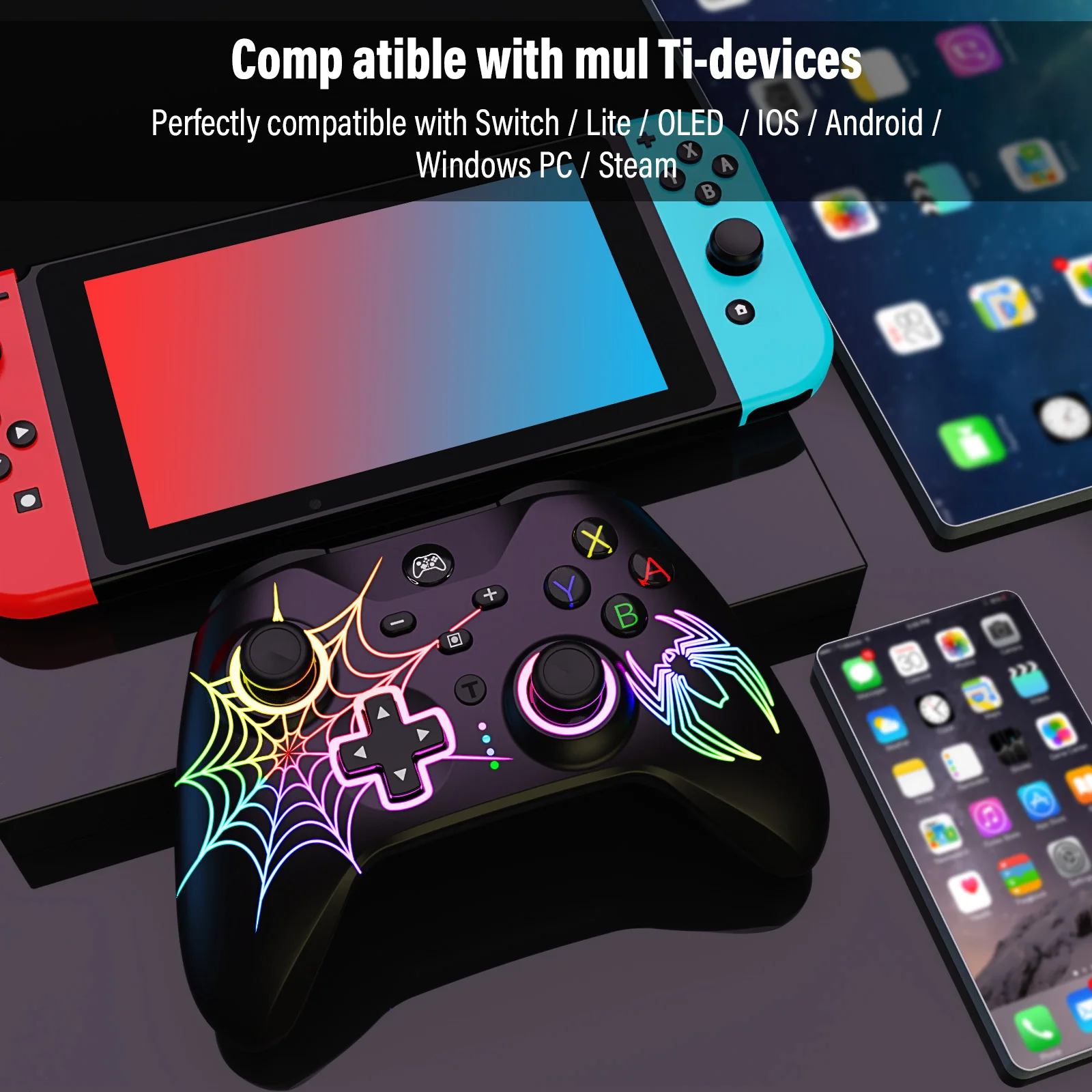 

Cool Switch/ OL-ED/ Lite Gaming Wireless Controller, Compatible with PC/Android Professional Controller, with Hall Trigger/Multi