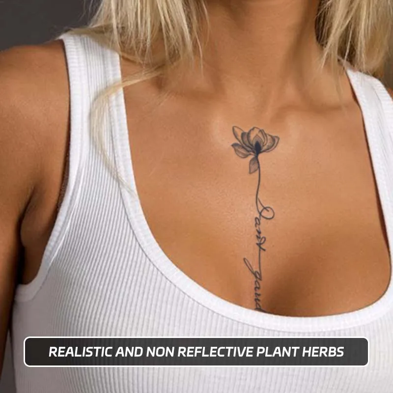 Fresh floral design, lasting 1-2 weeks waterproof, temporary tattoo stickers, realistic semi-permanent fake tattoos on the chest