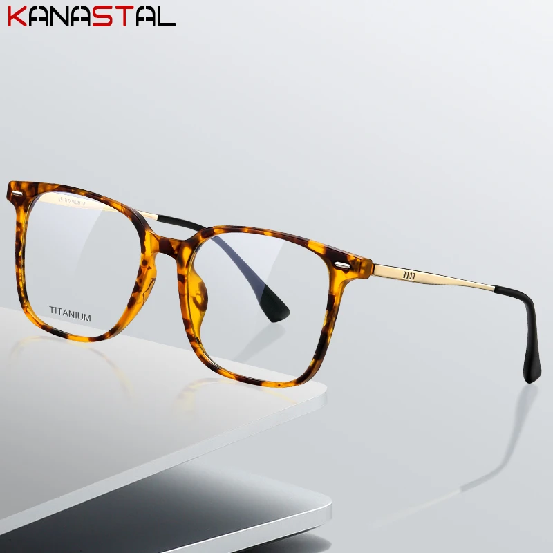 TR90 Titanium Eyeglasses Frame Women Men Blue Light Blocking Glasses Fashion Square Computer Goggles Prescription Eyewear Frames