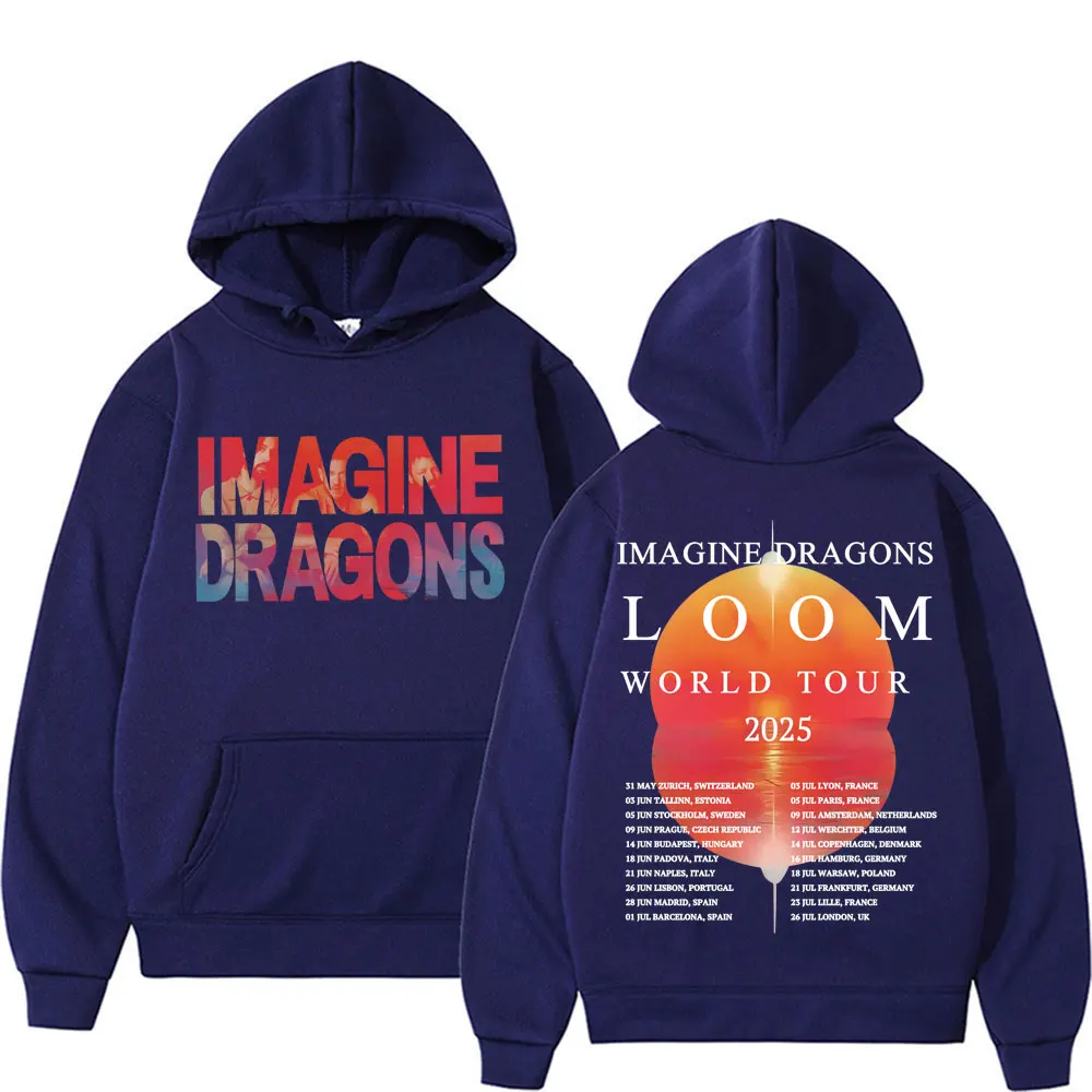 Imagine Dragons Band World Loom Tour 2025 Print Hoodies Men Women's Clothing Vintage Hip Hop Fashion Aesthetic Sweatshirt Hoodie