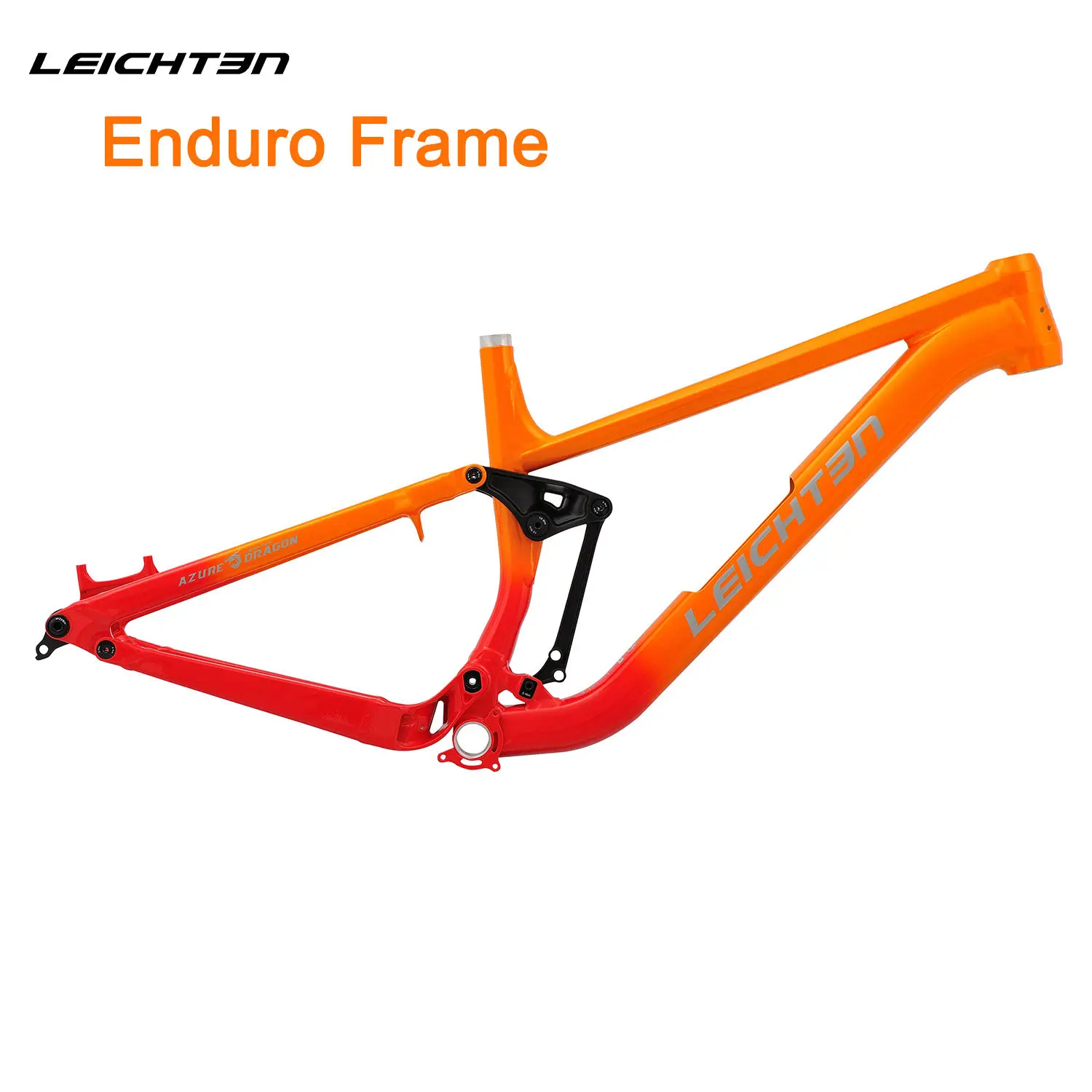 LEICHTEN Softail AZURE DRACHE Aluminum Enduro Mountain Bike, 12-Speed Dual Suspension with Storage Box, Customizable Frame