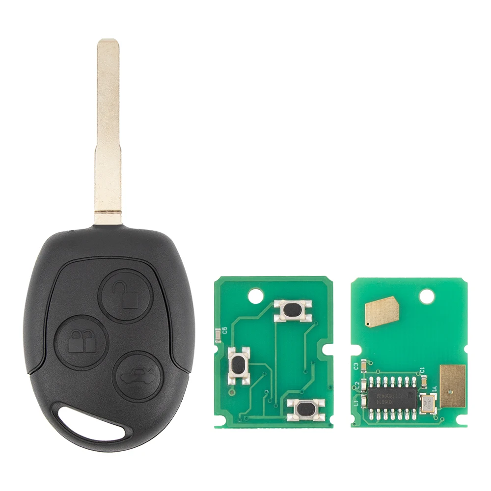 JINGXIN KR55WK47899 315MHz-433MHZ 4D63/4D60 Chip Replacement 3 Button Remote Car Key Fob FO21 HU101 for Ford car key