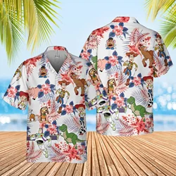 Chemises hawaïennes Disney Toy Story pour hommes et femmes, chemises boutonnées à manches courtes, chemises de plage décontractées, chemise de fête, mode