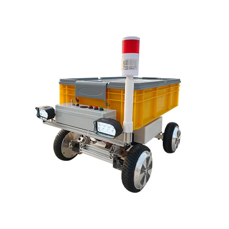 Electric flat truck pulling goods four-wheel trolley special moving logistics handling load remote control box car