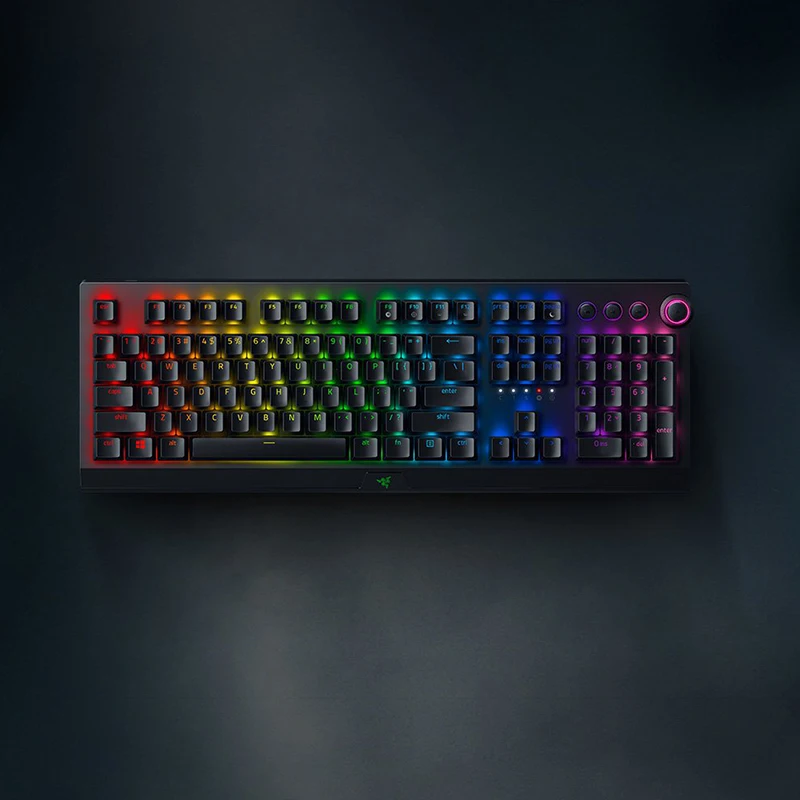 لوحة مفاتيح الألعاب اللاسلكية الميكانيكية Razer BlackWidow V3 Pro مفاتيح ميكانيكية خضراء إضاءة RGB Doubleshot ABS أغطية مفاتيح