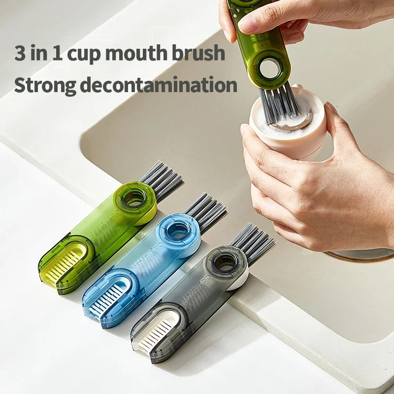 3In1 Reinigung Werkzeug Tasse Pinsel Micro Deckel Pinsel Nützliches Produkt Multifunktions Pflege Wasser Flasche Abdeckung Reinigung Pinsel Haushalt