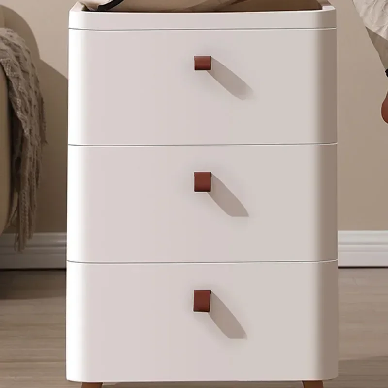 Factory Direct Compatible With Japanese Plastics Nightstands Apartment Unique Balcony Storage Minimalist Bed Table Cream