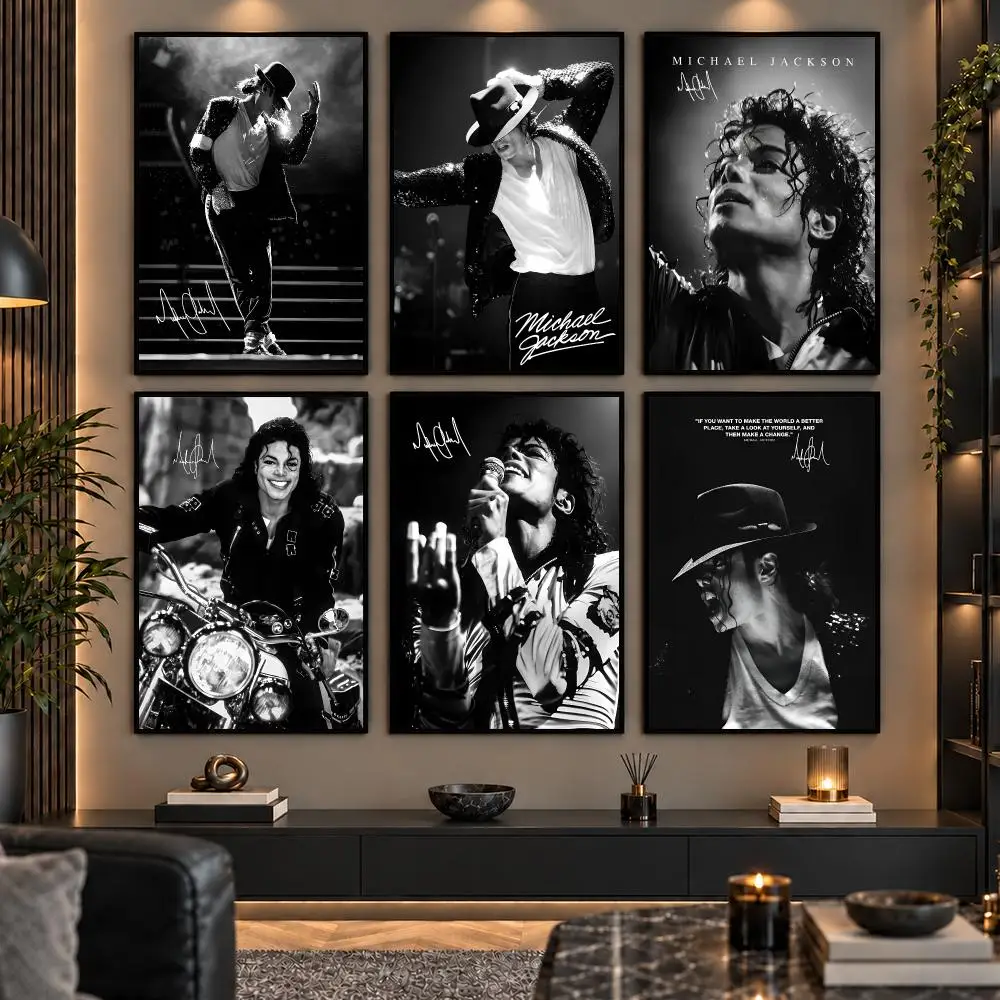 Singer M-Michael J-Jackson Painting Calligraphy Canvas Wall Art Prints for Living Room Bedroom Home Decor Gift