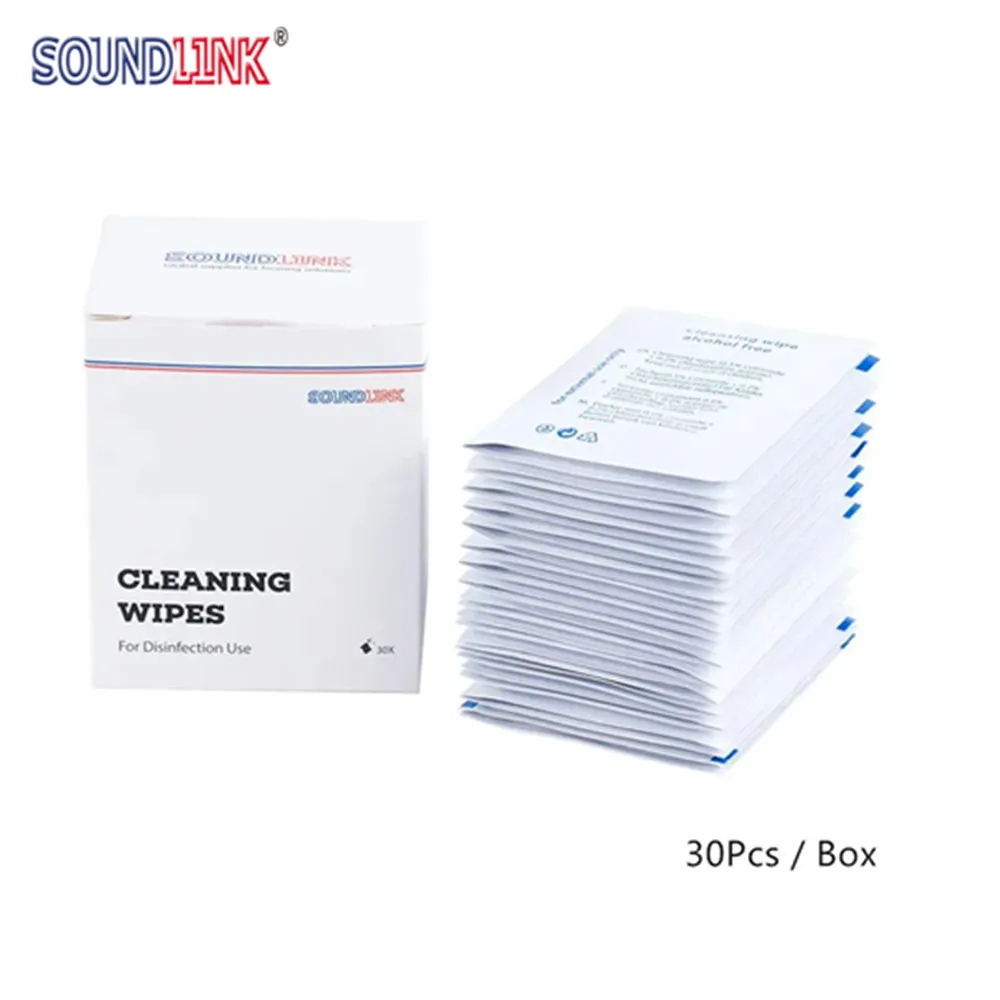 Soundlink Hearing Aid Cleaning Wipes 30pcs/Box Multi-surface Wipes for Eyeglasses Earmold Camera Laptop LCD Screen Jewelry