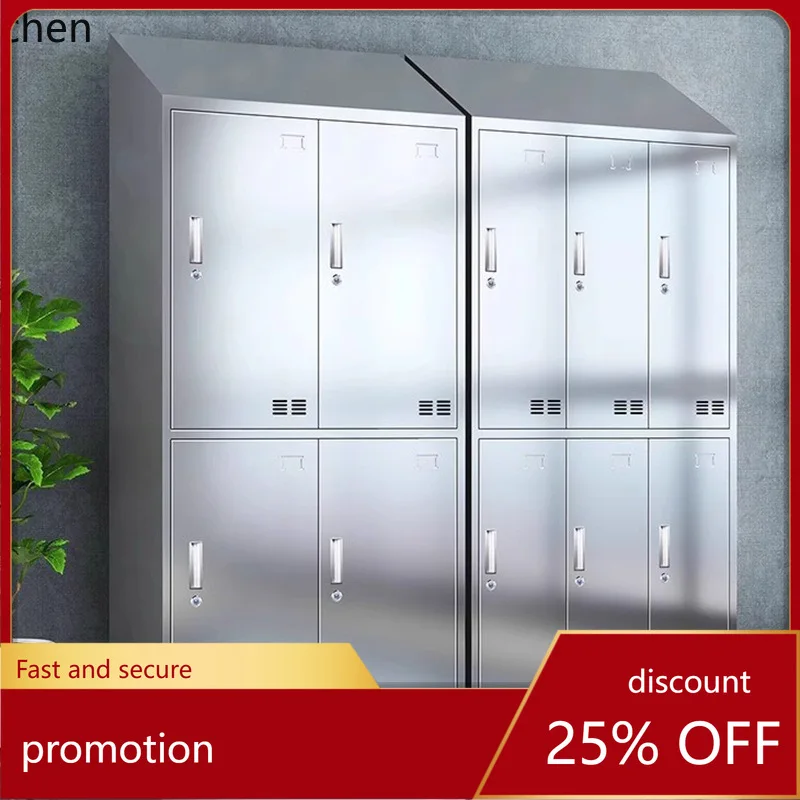 LYY  Stainless Steel Slanted Top Locker Disinfection Cabinet Storage Cabinet Shoe Cabinet