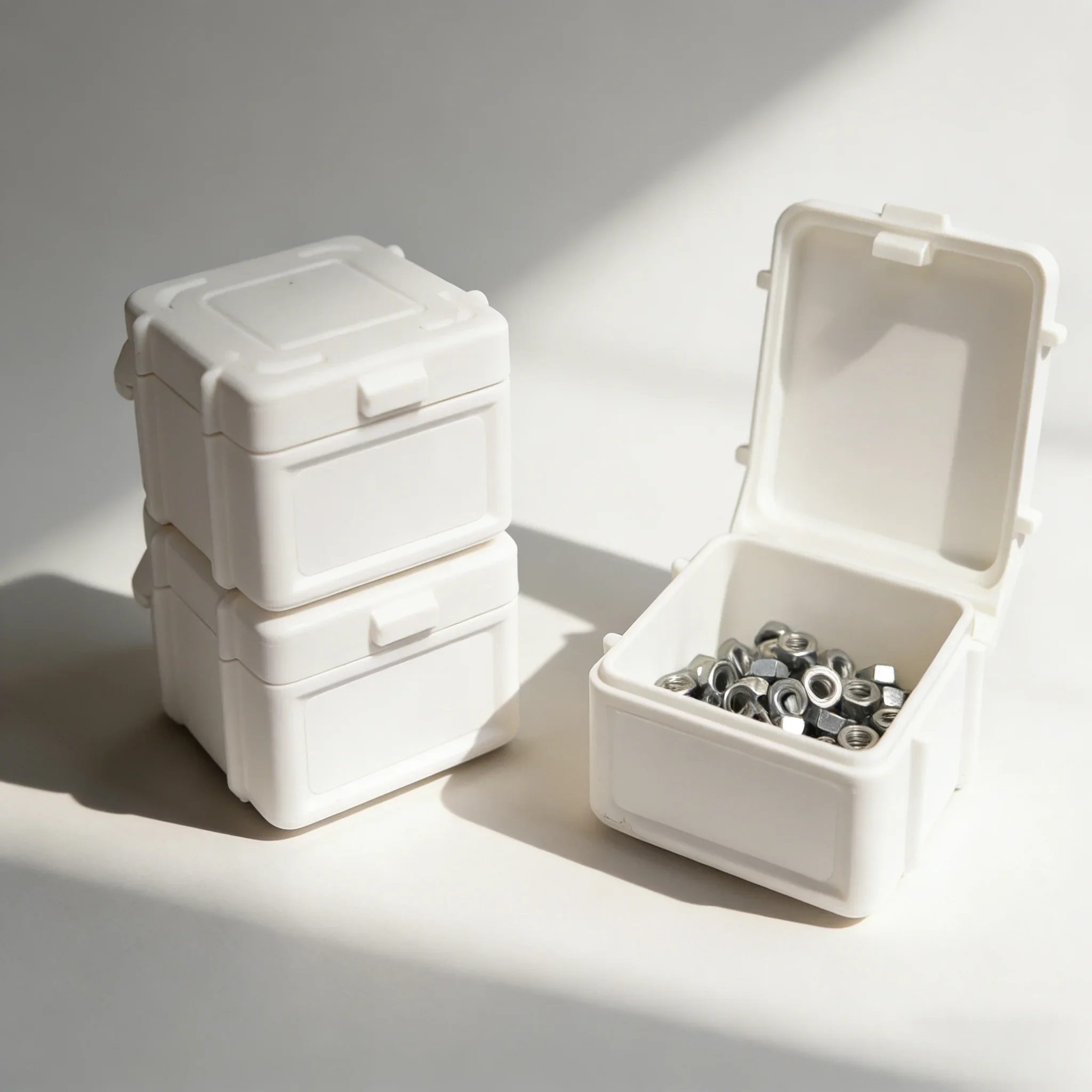1 Stück kleine Aufbewahrungsbox für Kleinteile, stapelbares Design, versiegelte Bajonettbox speziell für Schrauben, Muttern und elektronische Komponenten – Detail 1