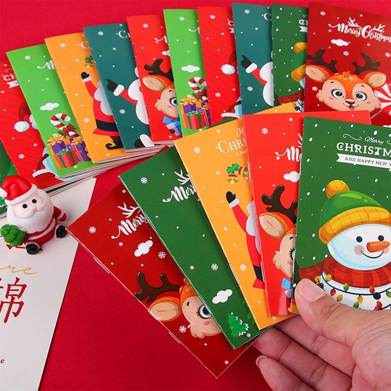 10Pcs Small Christmas Notebooks Pocket Notepads for Kid Student Girl Boy GIft