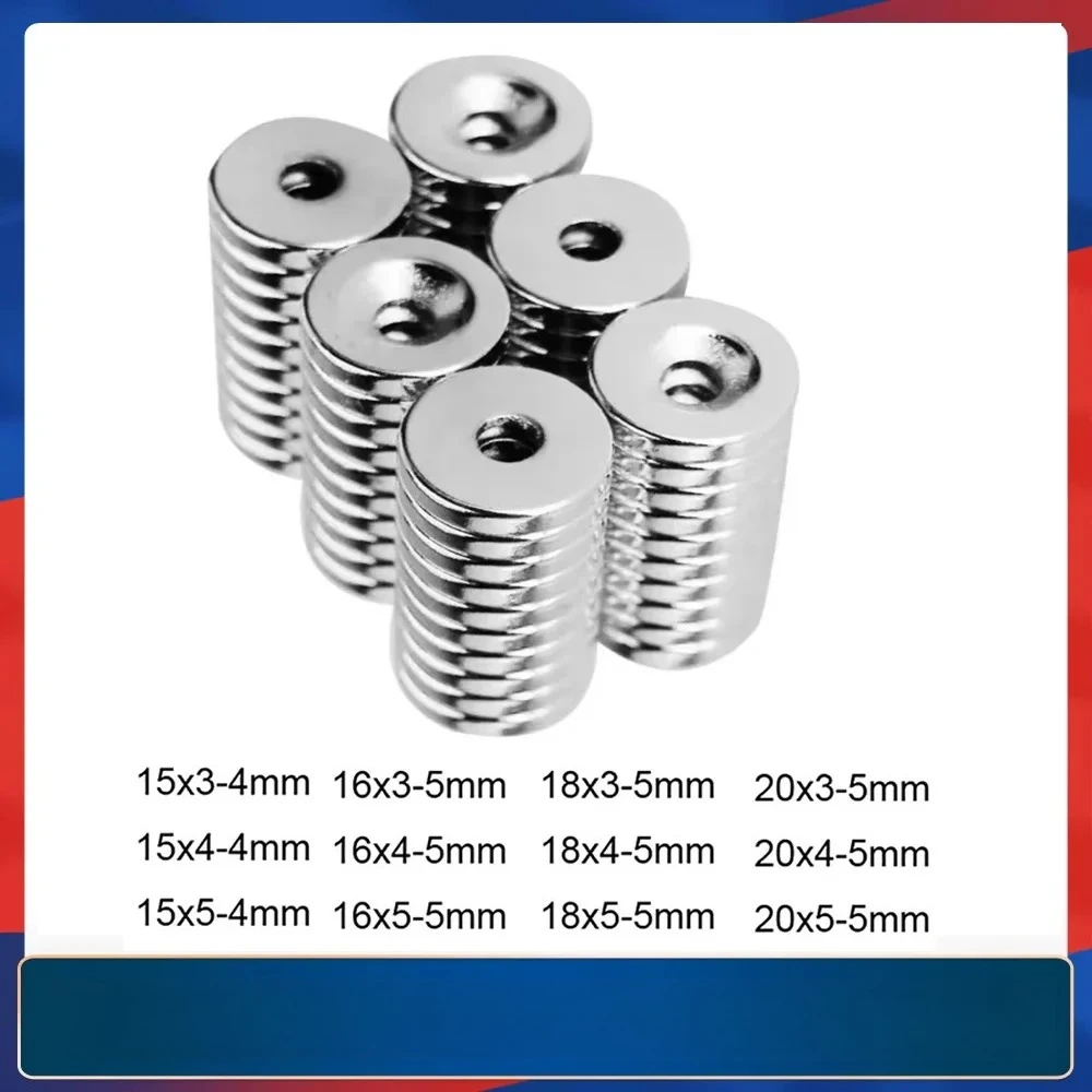 15X5-4 mm Rare Earth Neodymium Magnet 15x3-4 Small Round Countersunk Magnets 16x3-5 20x3-5 Strong Magnetic Magnets 18*3-5 18x5-5