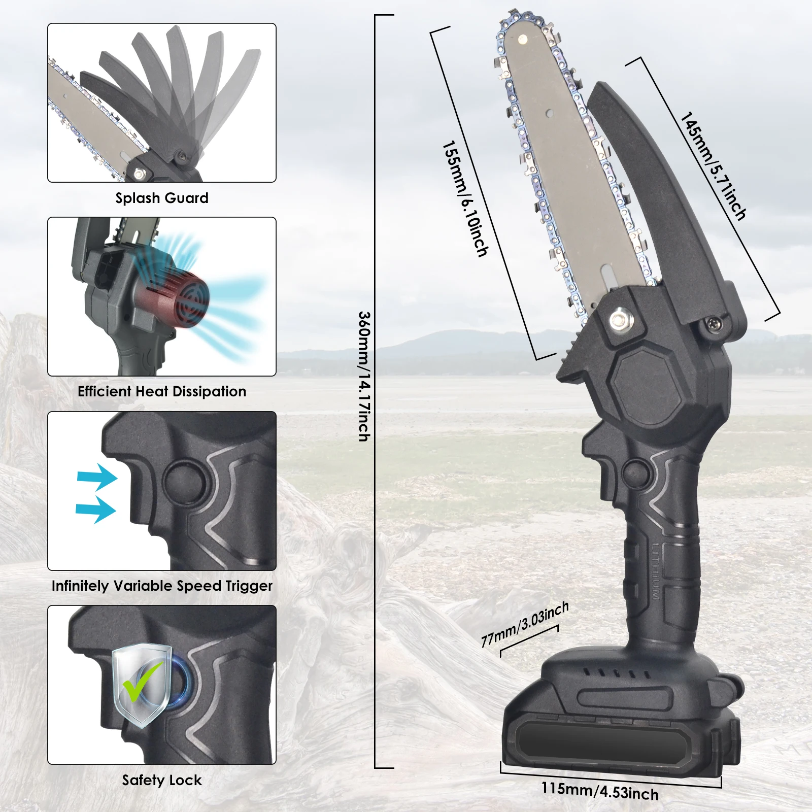 Mini Electric Chainsaw HoldPea - Pole Saw Cordless review and price