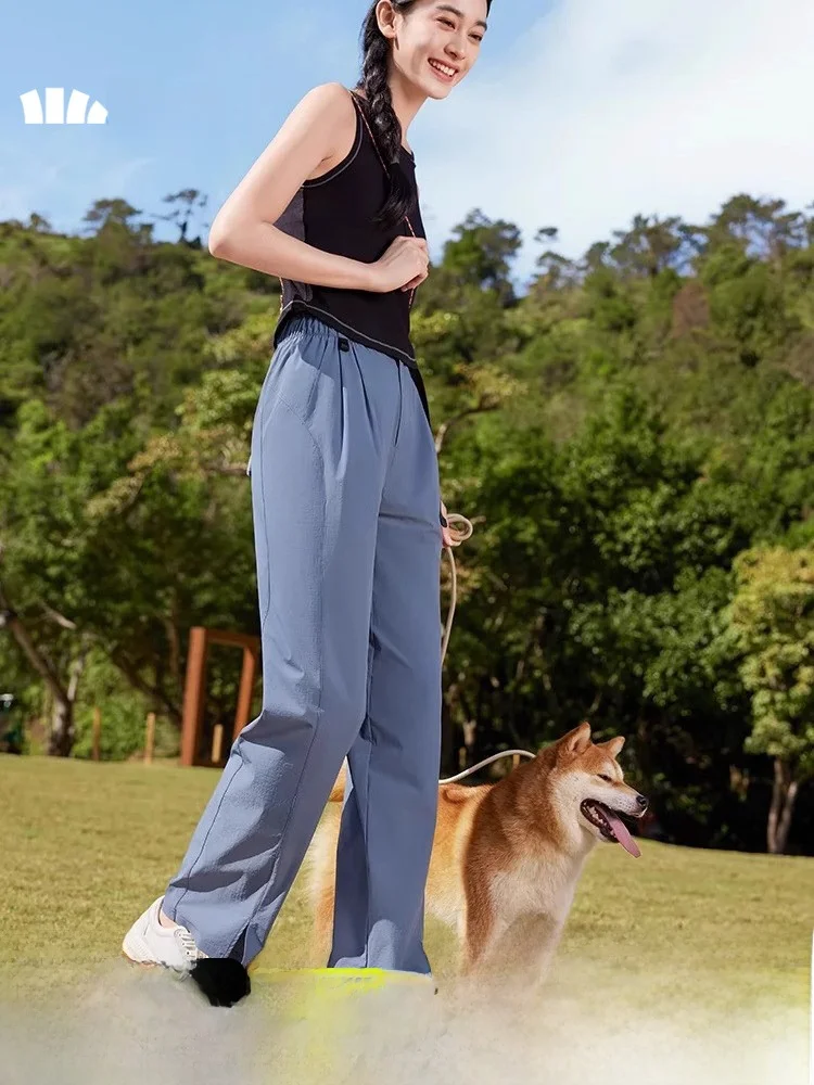 

Banana Le Women's Straight Leg Workwear Pants Thin Cool Qui Dry Outdoor Casual Trousers Lightweight Breathable Summer