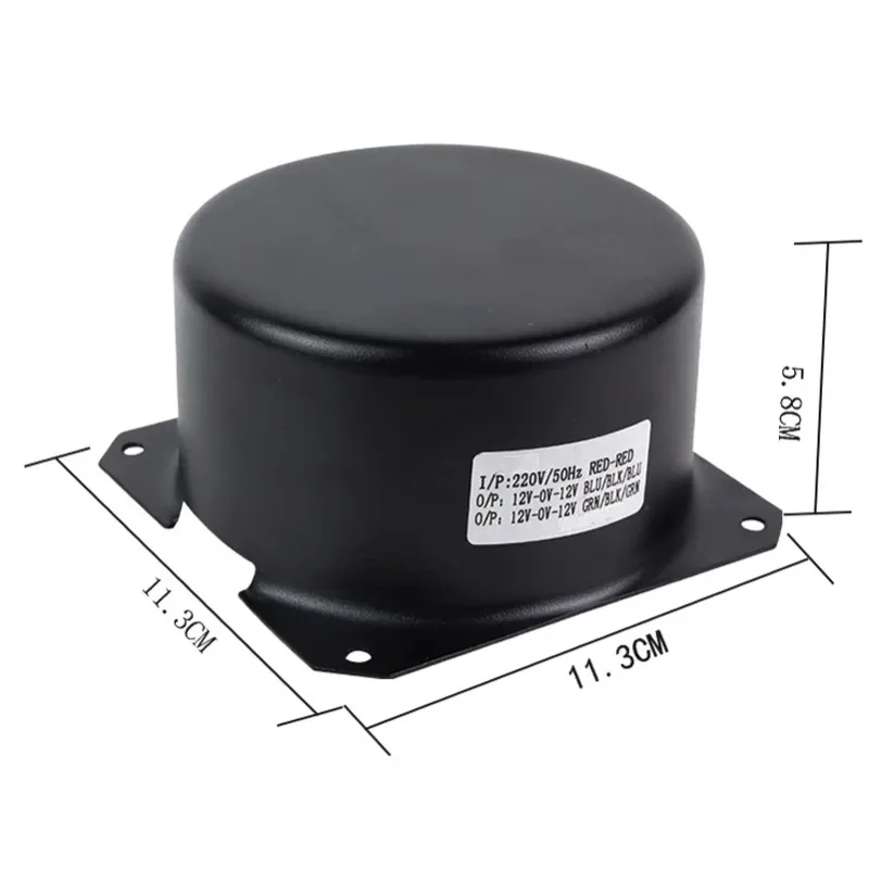 300W Black Shielded Toroidal Transformer Pure Copper Grouting Cover Dual 12V/15V/24V/38V for Audio Amplifier