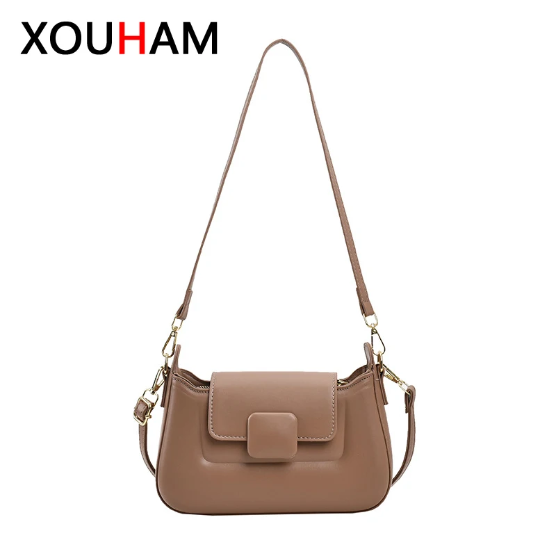 

XOUHAM Women Shoulder Bag 6 Colors PU Leather Axillary Bags British Style Ladies Spring Fashion Handbag Woman Small Square Purse