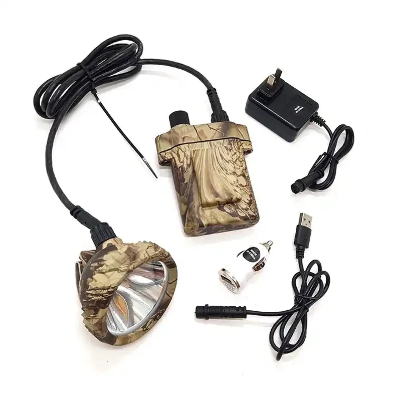 Camo High Bright Rechargeable Waterproof LED Headlamp Hunting Light