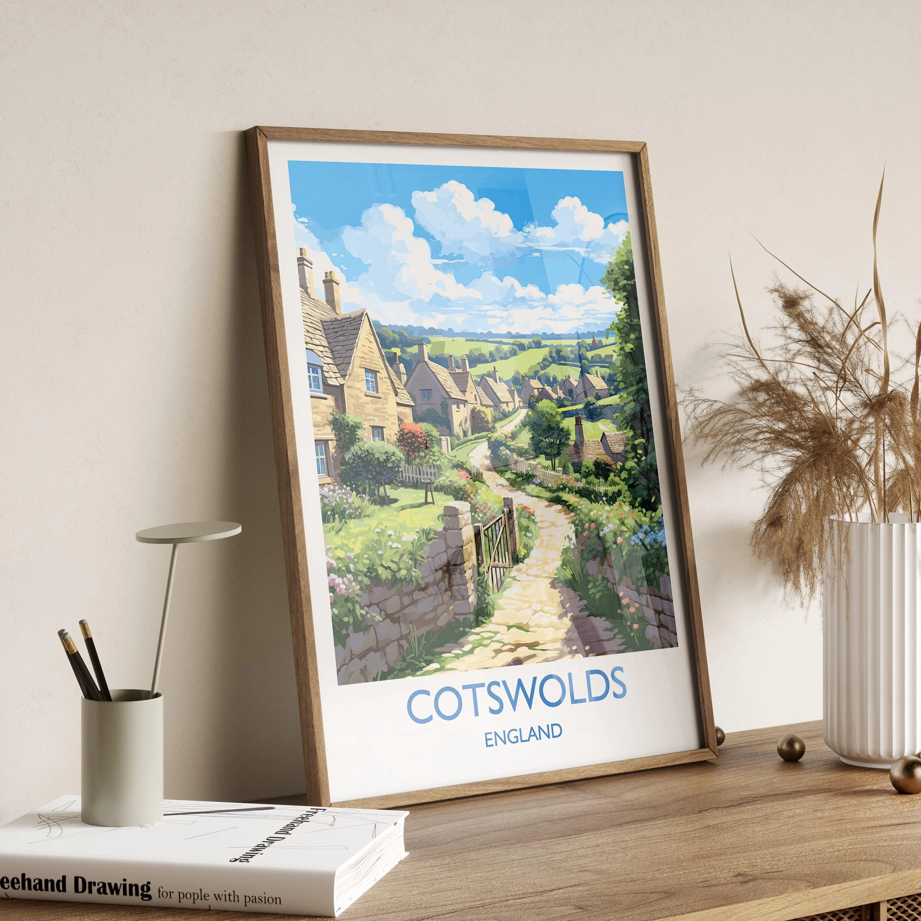 

Cotswolds Print Canvas Painting Print Art Poster UK Cotswolds Travel Art Gift Scenic Wall Art Print Home Decor Modern Wall Decor
