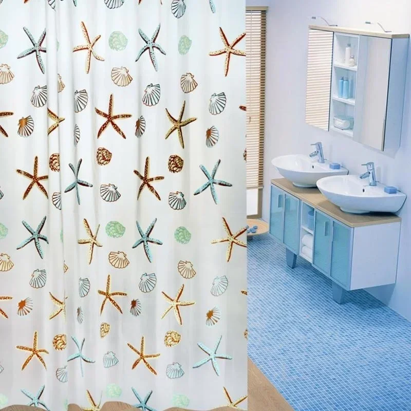 180*200cm Bathroom Curtain Waterproof Shower Curtain with 12 Curtain Hooks and Rings Shower Curtain Set