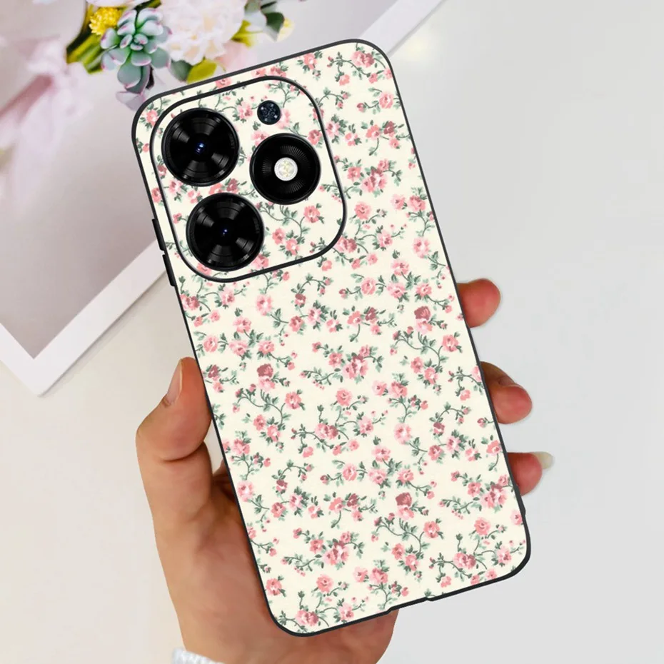 حافظة لهاتف انفينيكس سمارت 8X6525 على شكل قطة لطيفة على شكل ديناصور مصد للهاتف لهاتف انفينيكس سمارت 8 غطاء خلفي من السيليكون الأسود من مادة البولي يوريثان الحراري