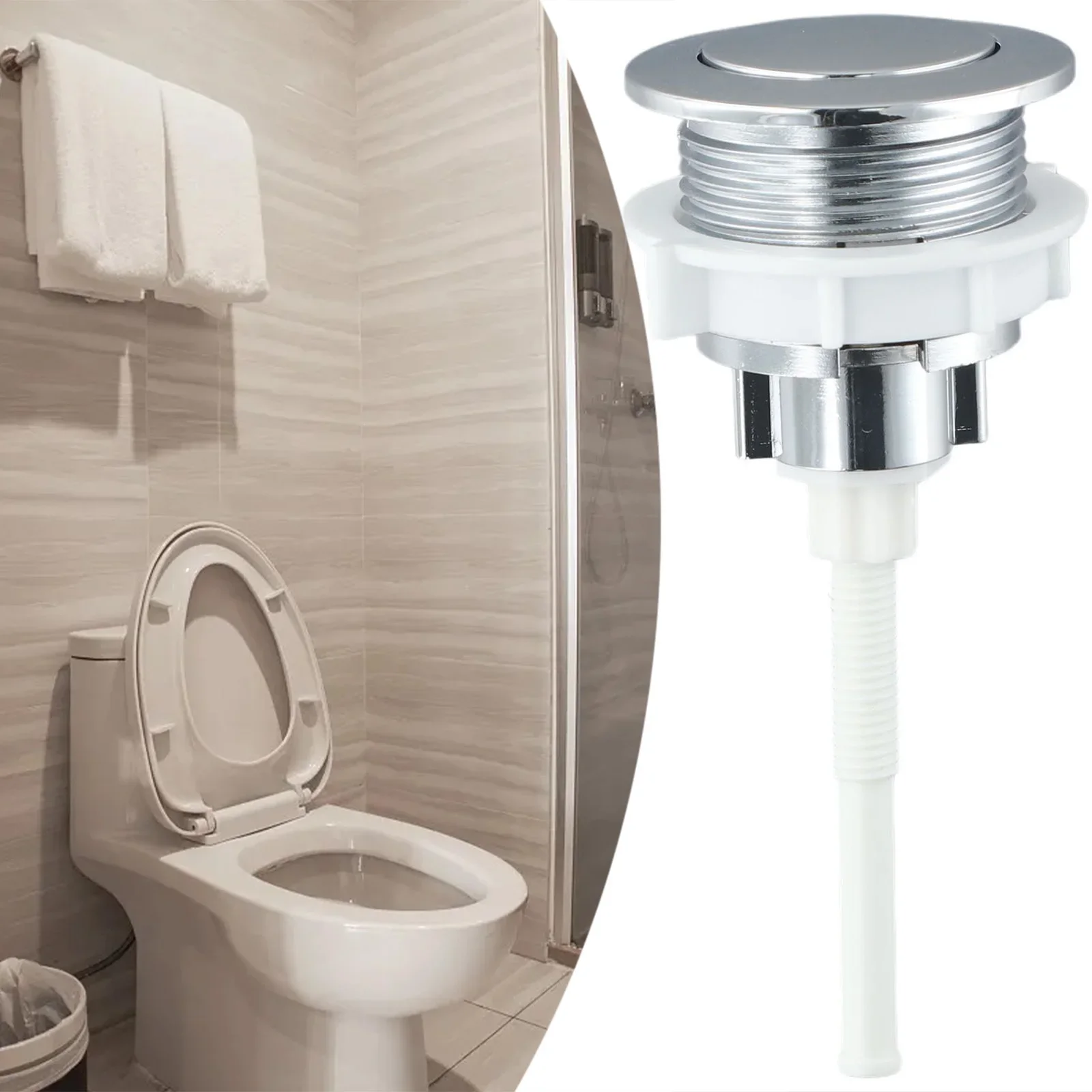 Brand New Toilet Tank Button Push Button Rust-proof Single Button 1 Piece 14.5*4.6*4.6 Cm Public Places And More.