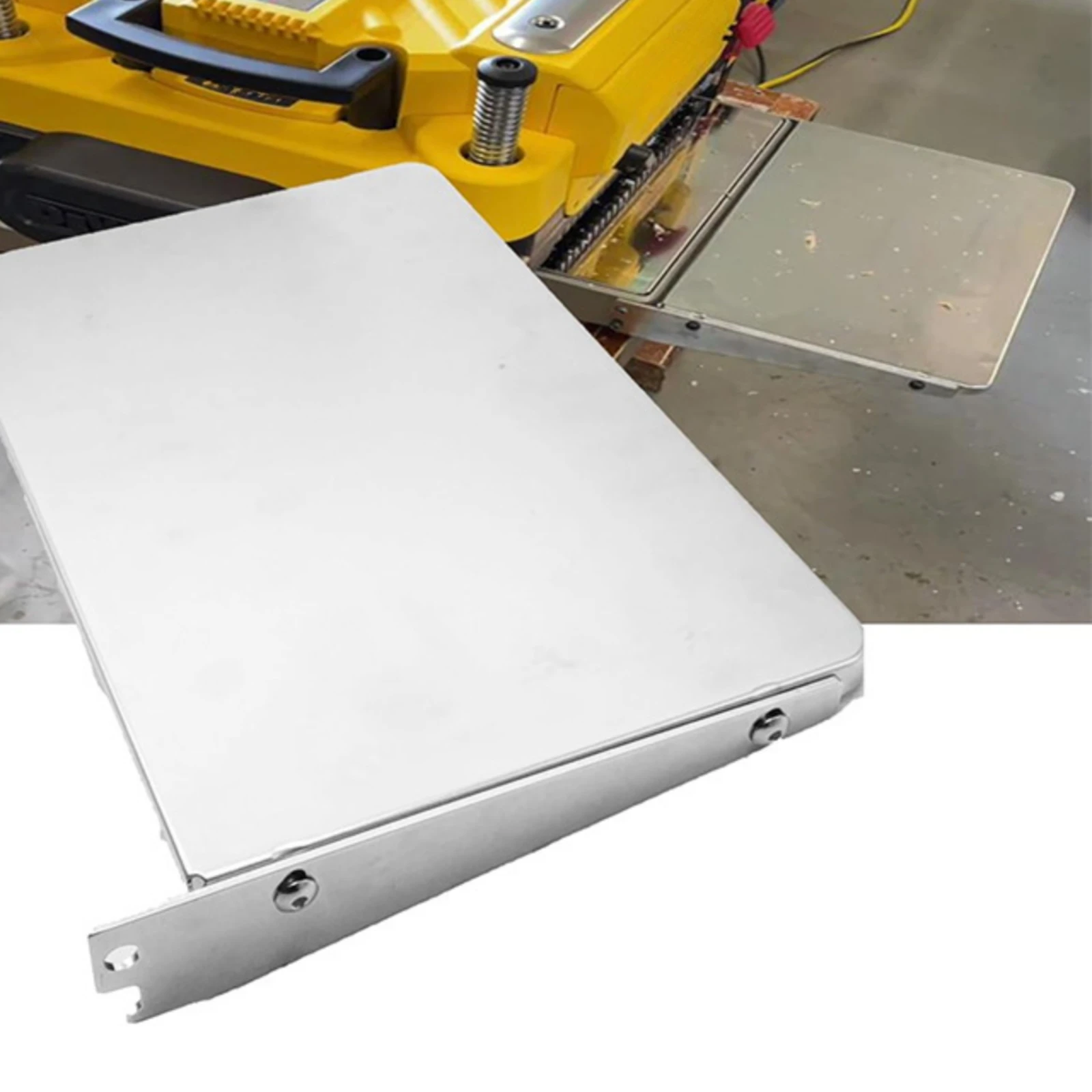 2 Pieces DW735 Planer Folding Extension Board Silver Finish Aluminum Planer Outfeed Extension Easy to Install Compact Storage