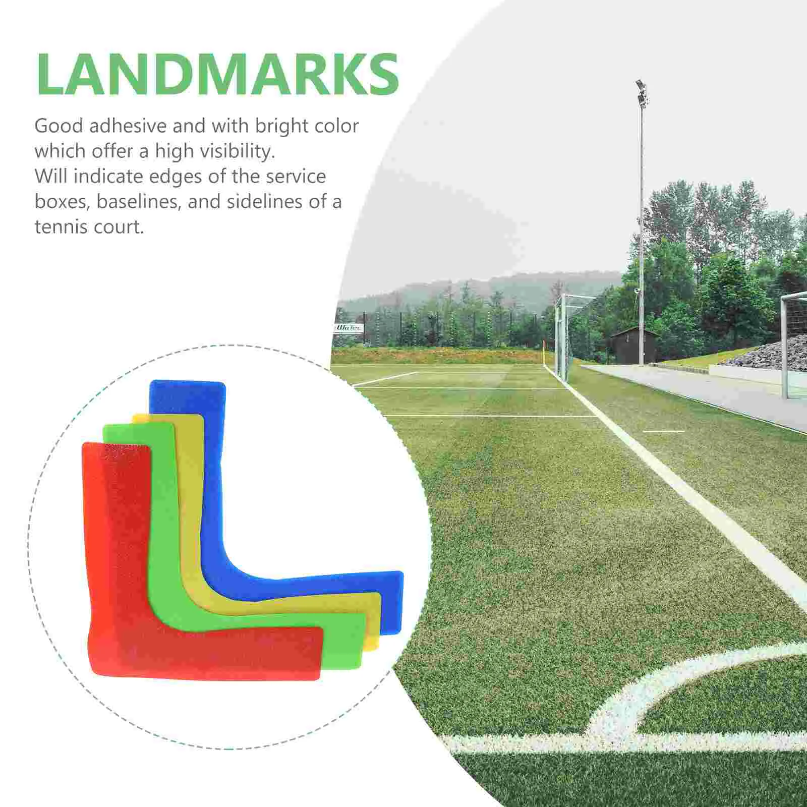 4 Pcs Stadium Landmark Stickers Ground Line Label Tennis Sports Supplies Court Marker