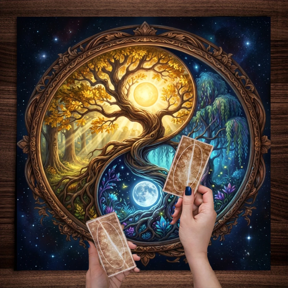 1pc Dark Mysterious‑Style Party Tablecloth, Black Moon, Serpent‑Eye and Night‑Star Pattern, for Tarot Crystal Healing Rituals
