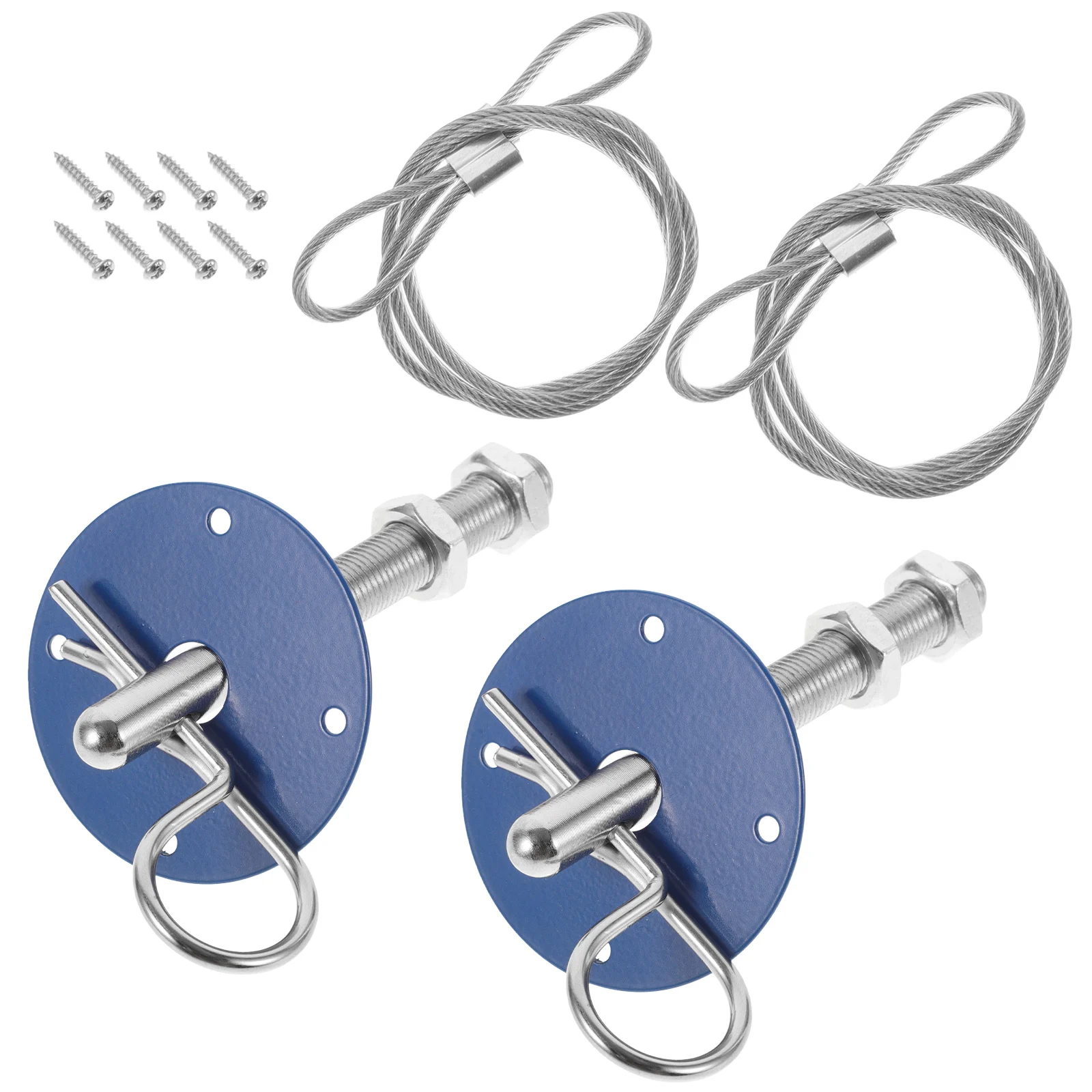 

Car Hood Lock Quick Release Kit 2 Easy Install Stainless Steel Hood Pin Plate Lock Kit Safe Reliable Engine Cover