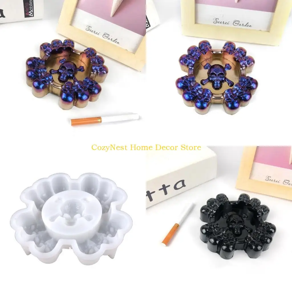 92MF Versatile Silicone Mold Epoxy Resin Mold for Resin Art Make Halloween Skull Ashtrays, Flower Pots, and More DIY Craft