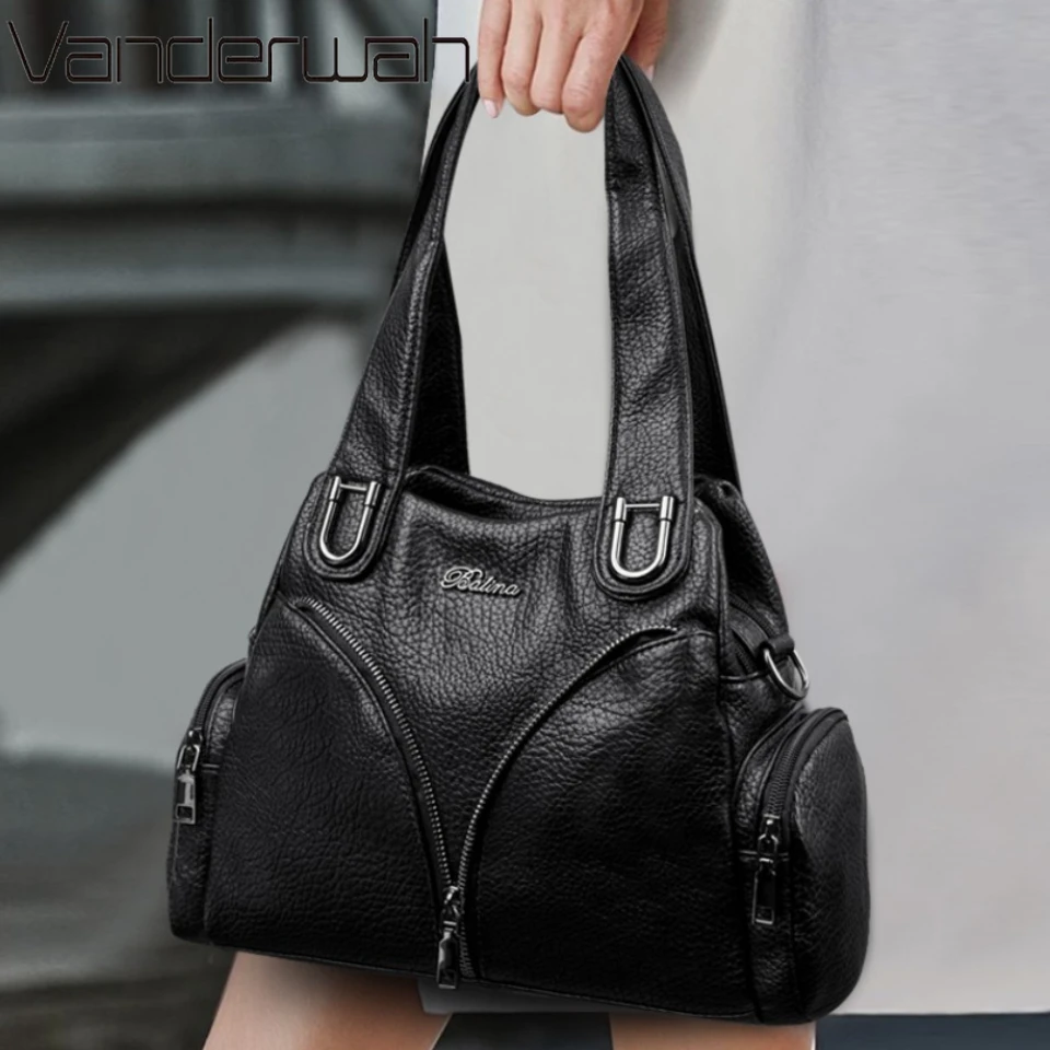 

Top Quality Pu Leather Ladies Handbags Crossbody Shoulder Bags for Women Mother Luxury Designer Commuting Messenger Bags Sac