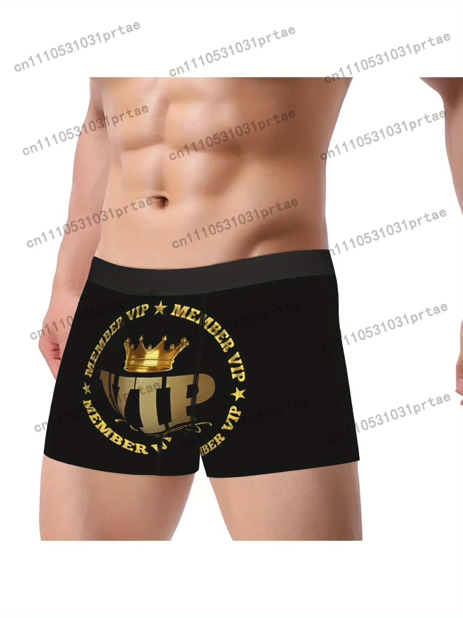 VIP Member Attractive Images Men'S Underwear Printed Boxer Briefs Black