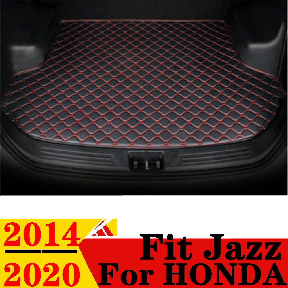 Car Trunk Mat For Honda Fit Jazz 20 2019 2018 2017 2016 2015 2014 Flat Side Rear Cargo Protect Carpet Liner Cover Tail Boot Pad