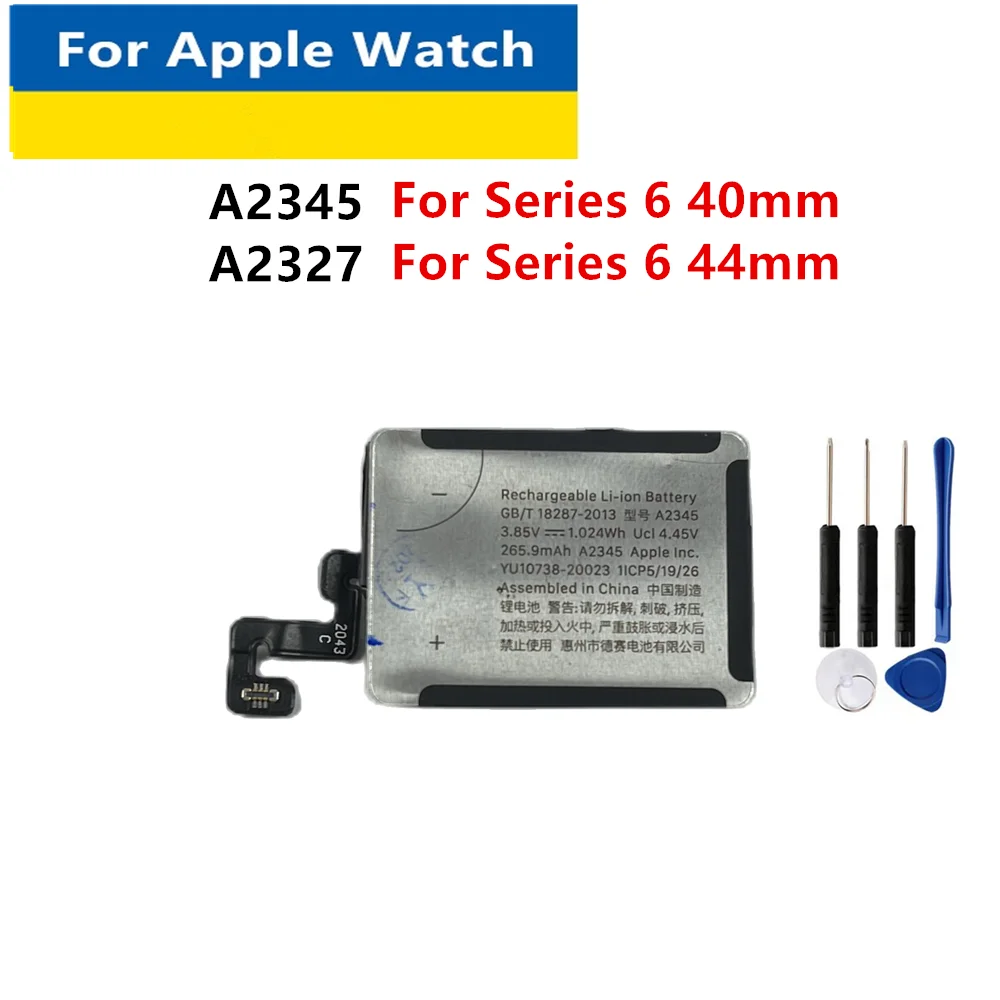 New Replacement Watch Battery For A2345 For Series 6 40mm, A2327 For Series 6 44mm Smart Watch Battery + Free Tools