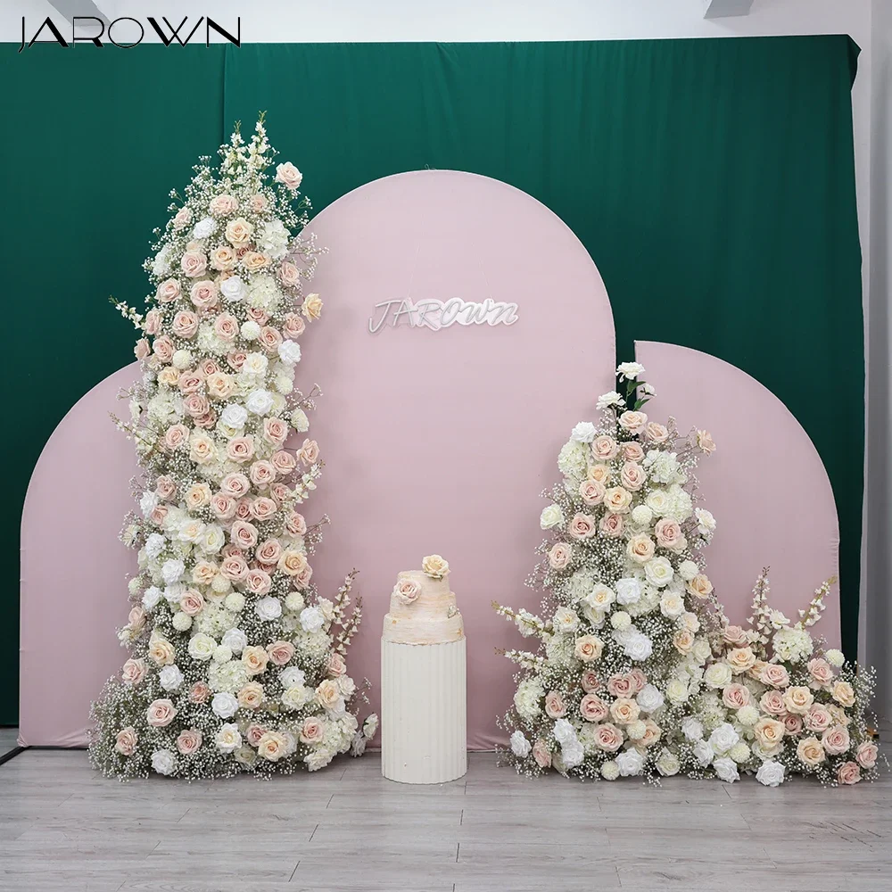 Babys Breath Artificial Flowers Light Pink White Series Rose Gypsophila Floral Runner for Party Event Decoration KT Board Props