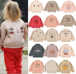 Children's Jacket 2026 Winter New Printed Cute Fleece Thermal Girls Jacket Cotton Thickened Windproof Boys Baby Cotton Clothes