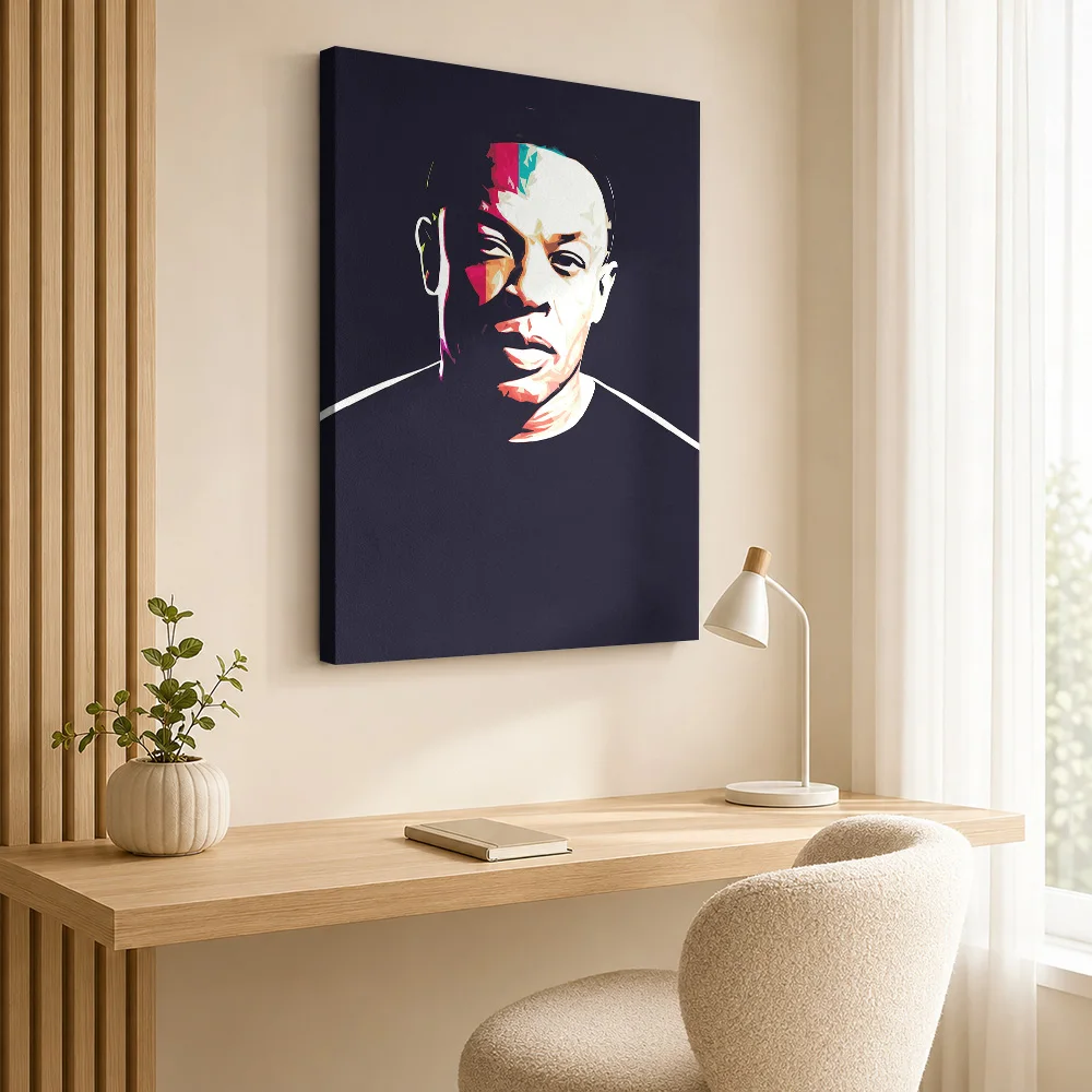 Dr Dre Framed Canvas Poster Custom Modern Aesthetic Wall Paintings Decoration for Dining Room Home Ready to Hang Gift for Fans