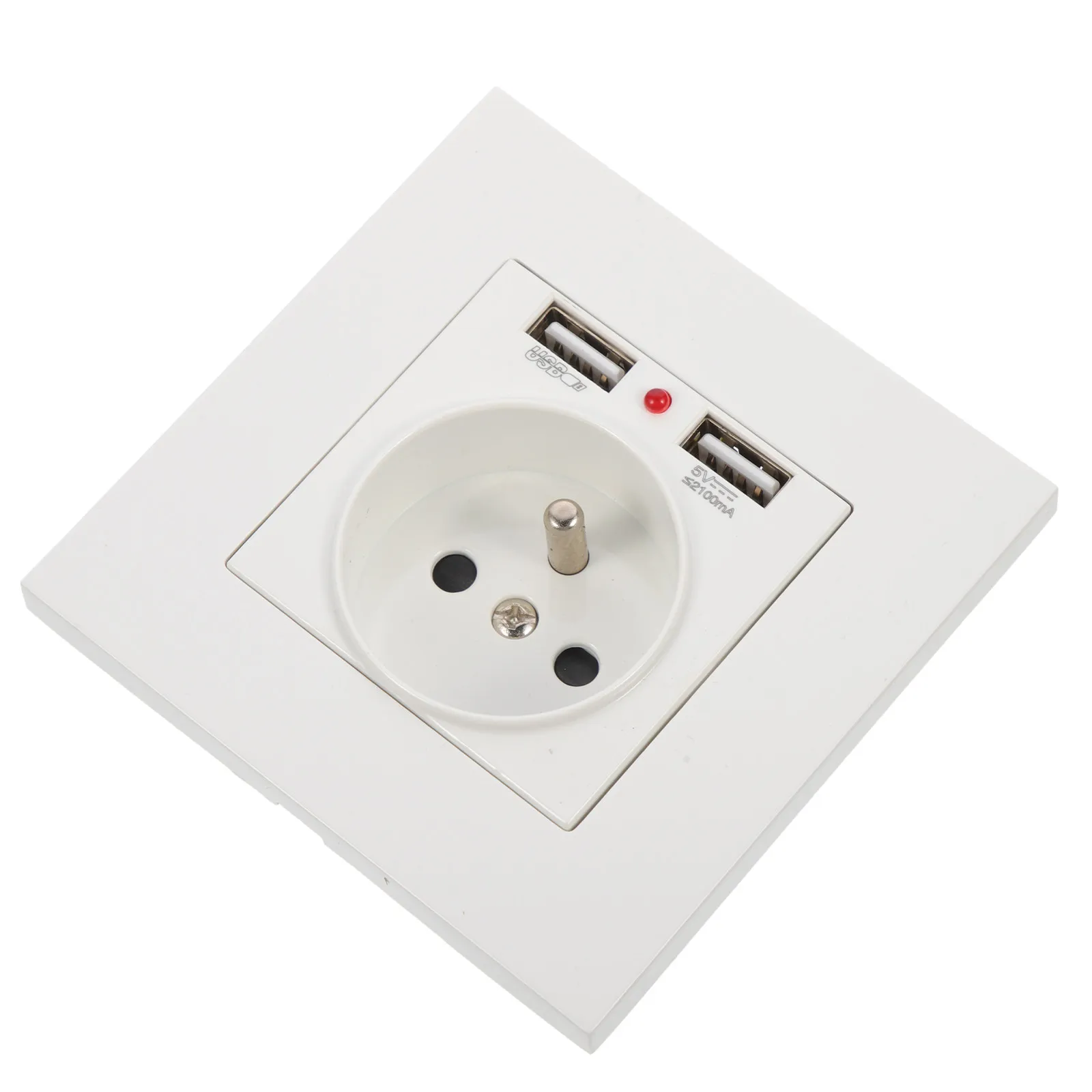 86 Type Professional Wall Socket with Dual USB Interface and Two Prong Outlet European Standard Panel Socket for Mobile Tablet