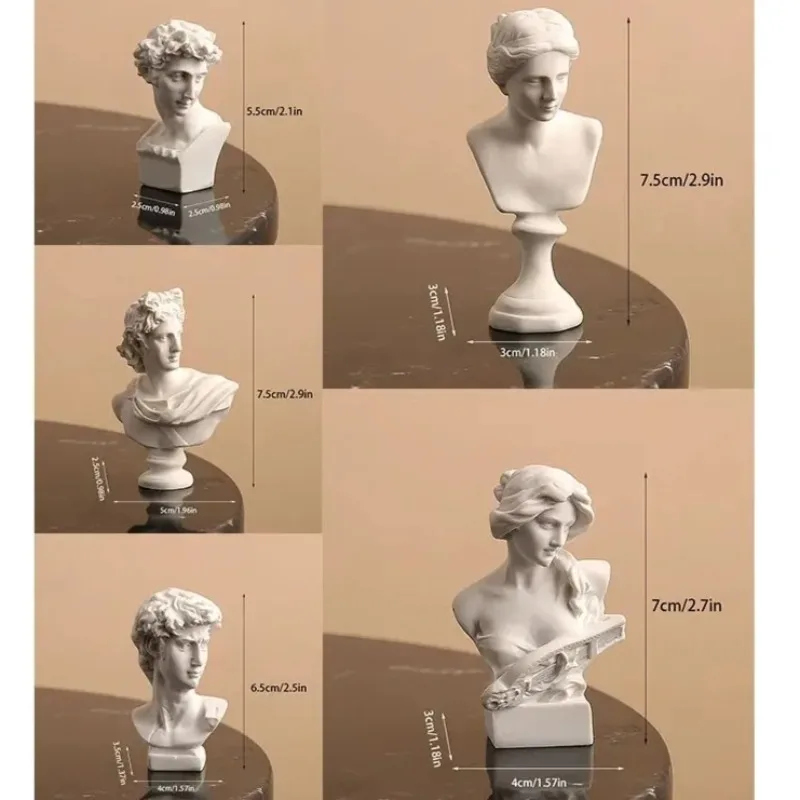 Mini busto Apollo, mitología griega y romana, diosa, boceto de resina, modelo de práctica, escultura, estatuilla, decoración de escritorio para el hogar