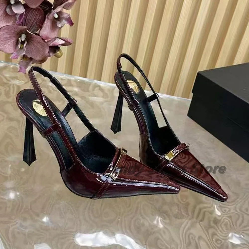 

Lacquer Leather Women's New High-end Style Elegant and Spacious Small Single Shoes Sexy Pointed Shallow High-heeled Shoes