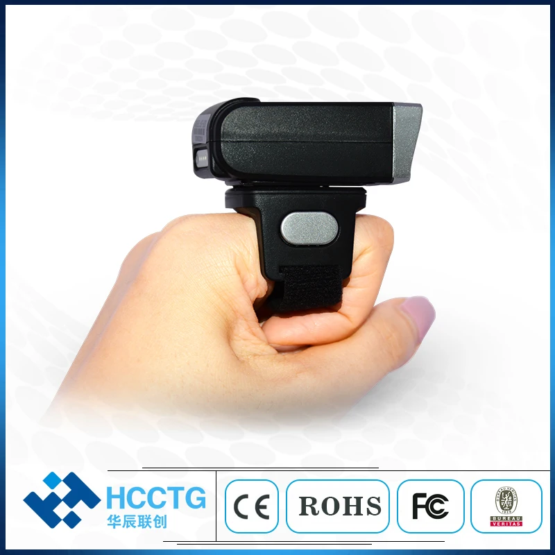 

Finger Wearable 1D 2D QR Code Ring Bluetooth 4.0 Wireless 2.4G Ring Barcode Scanner for Express Logistic Scanning HS-S03