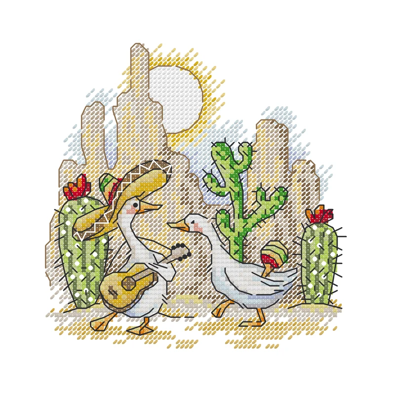 Joy Sunday Cross Stitch Kit Rhythms of Mexico 11CT 14CT Printed Cross Stitch Embroidery Kit Set Crosstitch Kit Needlework