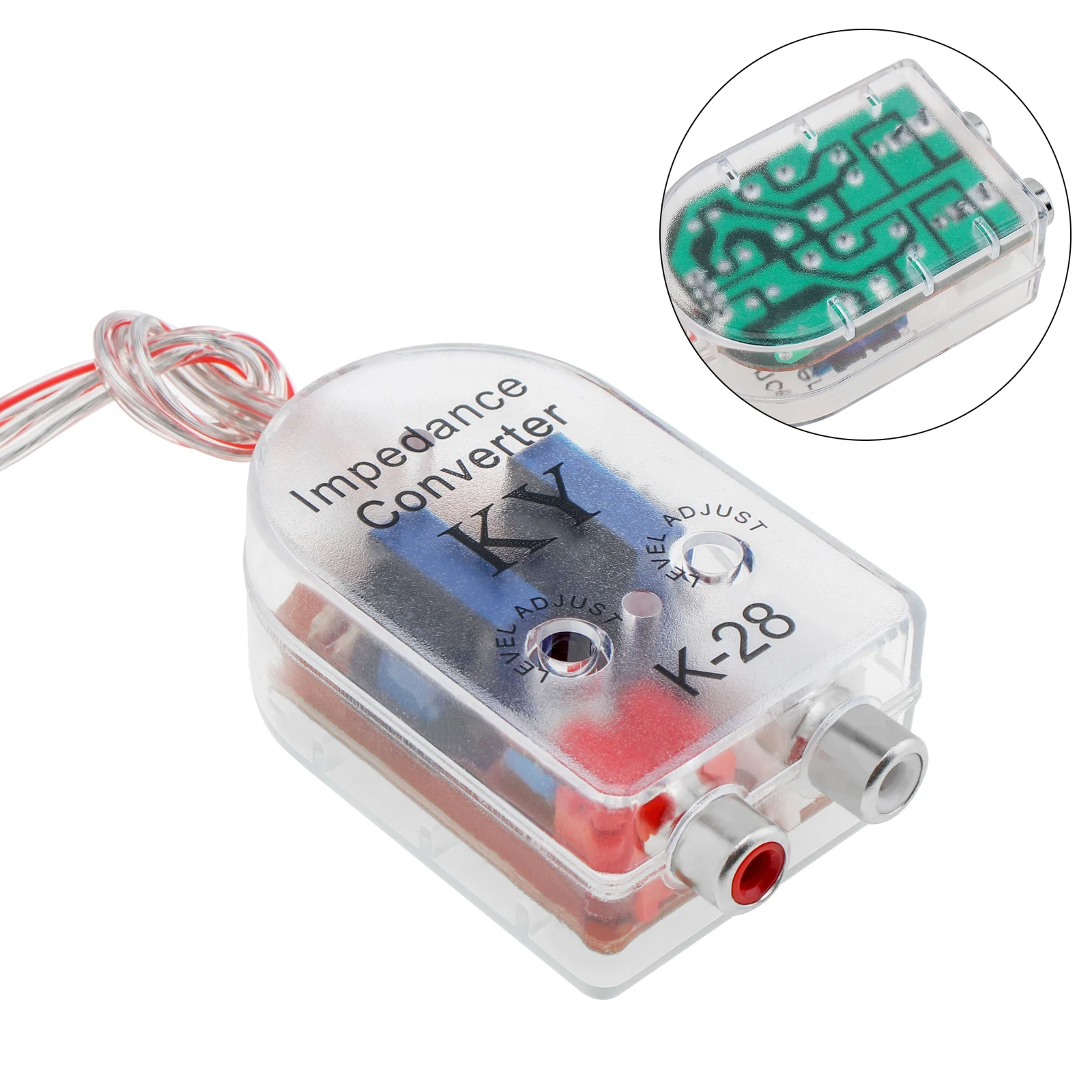 Double Coil Transformer RCA Car Subwoofer High Frequency to Low Frequency Converter with 82MM Line, Wear-resistant Converter
