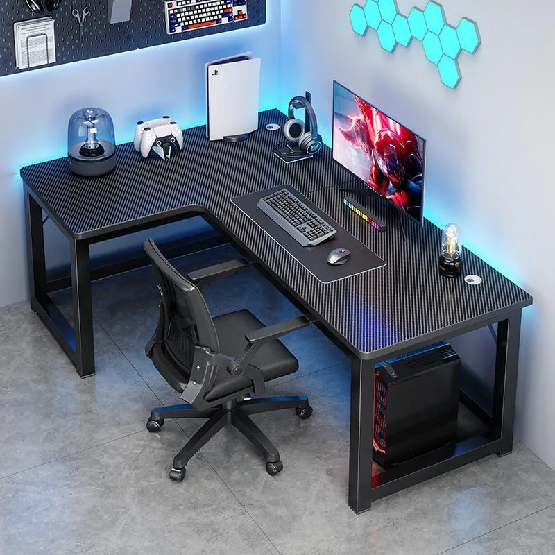 *Ergonomic L-Shaped Wooden Gaming Desk: Multi-Function PC/Office/Study Desk with Durable Wood Surface