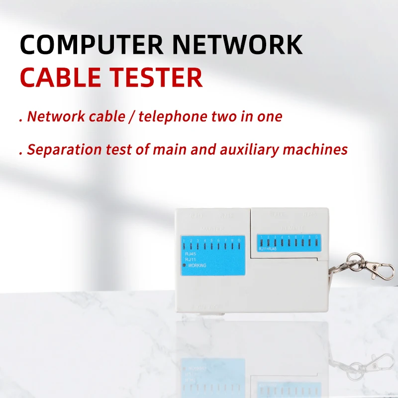 

Network Cable Tester Portable Durable RJ45 RJ11 Cat5 Cat6 LAN Cable Tester Networking Wire Telephone Line Detector Tool kit