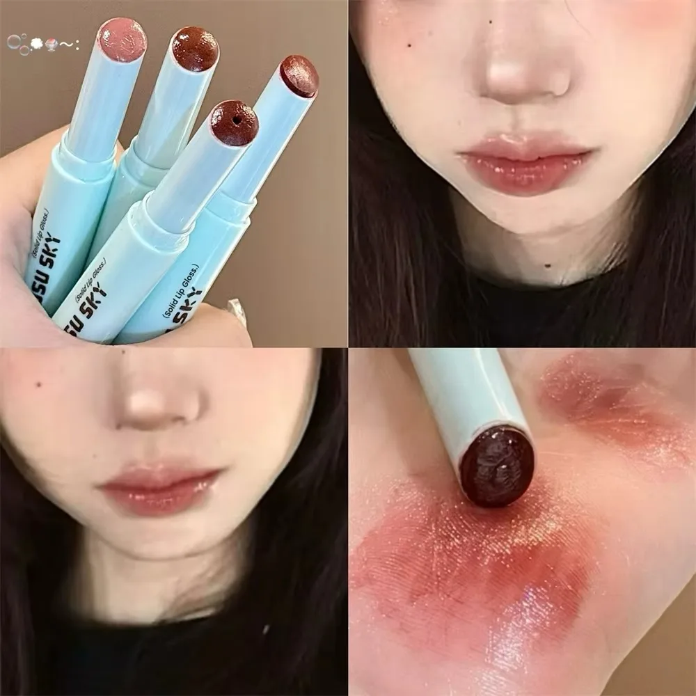 Novo não-pegajoso brilho labial vara hidratante água luz bálsamo labial brilho de vidro batom matiz maquiagem