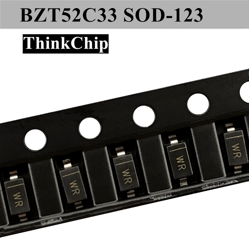(100pcs) BZT52C33 SOD-123 BZT52 33V SOD123 SMD 1206 Voltage Stabilized Diode (Marking WR)  Electronic components