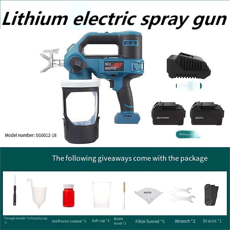 Tools High Pressure Airless Spray Machine Iithium Electric Spray Gun Iatex Paint Rechargeable Paint Gun Spray Machine  171