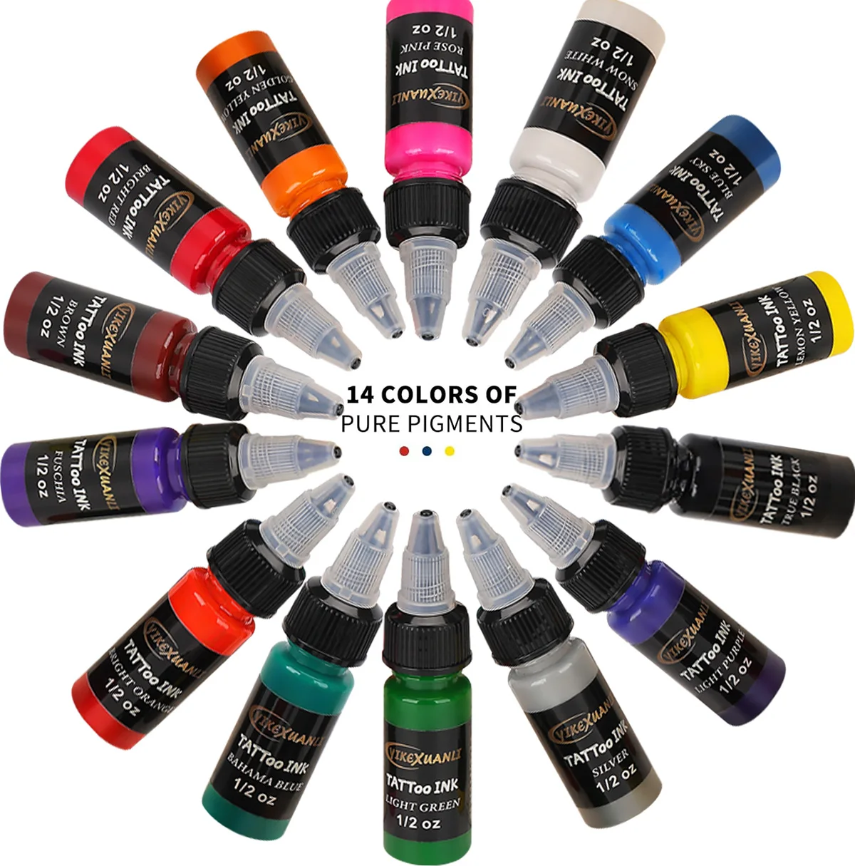 15ml 14 color tattoo ink pigment with box body art tattoo kit professional beauty paint tattoo texture supply semi permanent